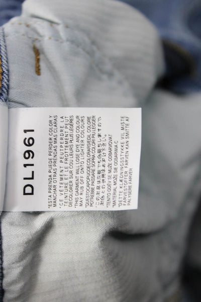 DL1961 Unisex Blue Beach Shorts Button Closure Cotton Lycra Size 28