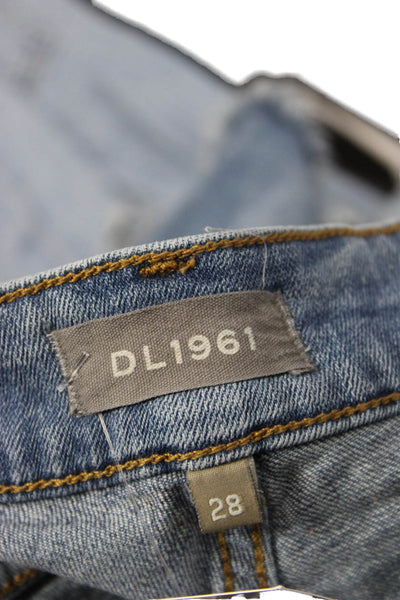 DL1961 Unisex Blue Beach Shorts Button Closure Cotton Lycra Size 28