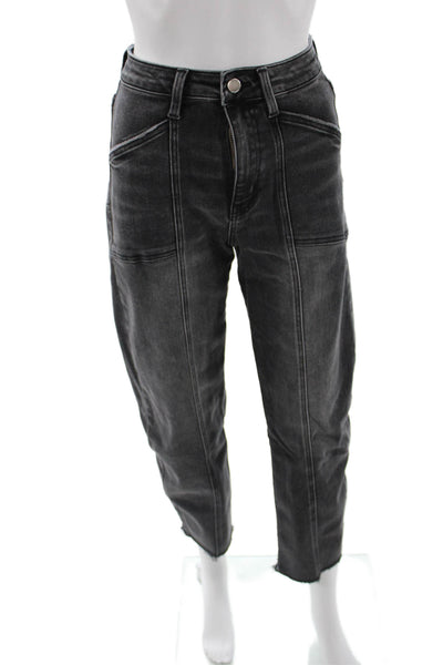 Flying Monkey Womens Cropped Tapered Jeans Dark Gray High Rise Size 25