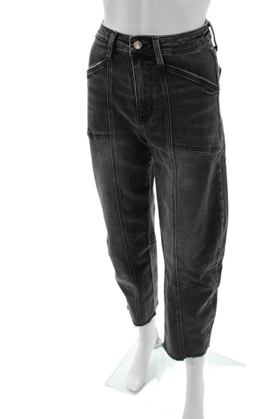 Flying Monkey Womens Cropped Tapered Jeans Dark Gray High Rise Size 25