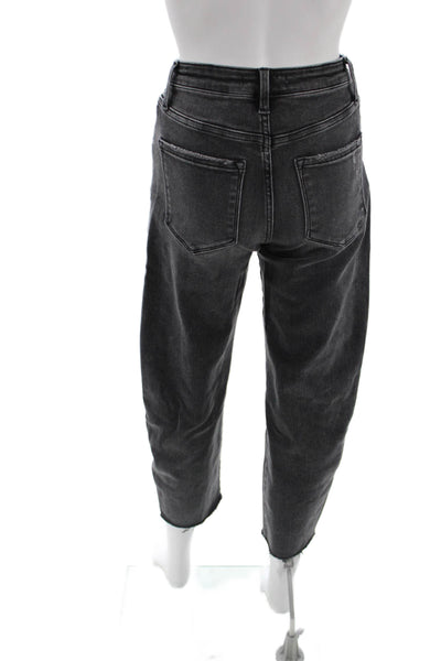 Flying Monkey Womens Cropped Tapered Jeans Dark Gray High Rise Size 25