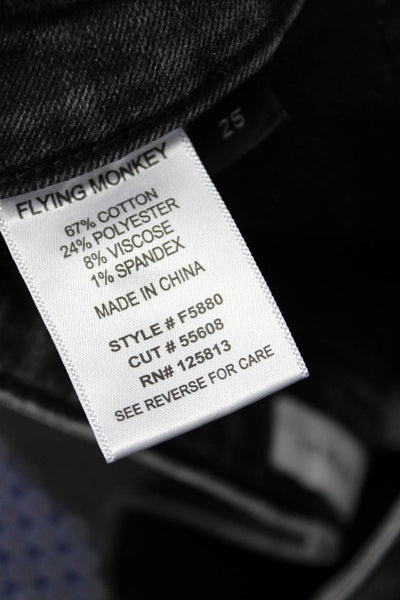 Flying Monkey Womens Cropped Tapered Jeans Dark Gray High Rise Size 25