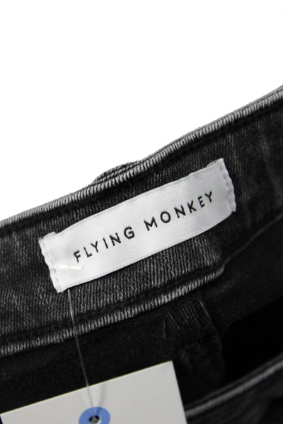 Flying Monkey Womens Cropped Tapered Jeans Dark Gray High Rise Size 25