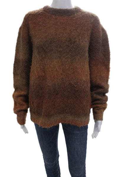 RVCA Women Pullover Sweater Brown Crew Neck Grunge Fall Size M