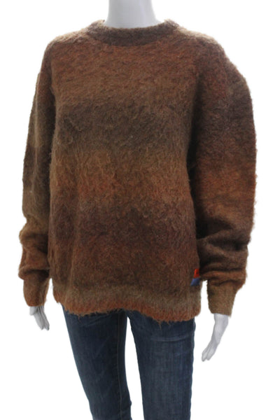 RVCA Women Pullover Sweater Brown Crew Neck Grunge Fall Size M