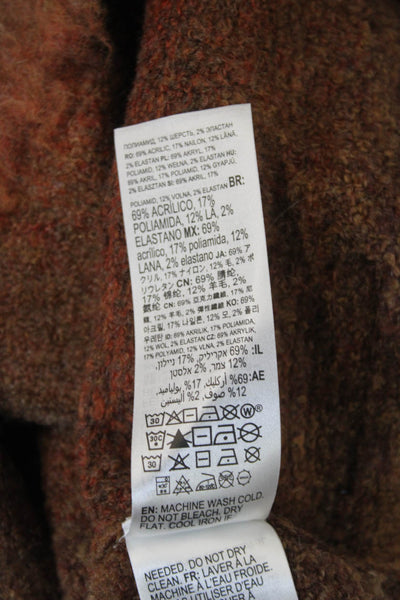 RVCA Women Pullover Sweater Brown Crew Neck Grunge Fall Size M