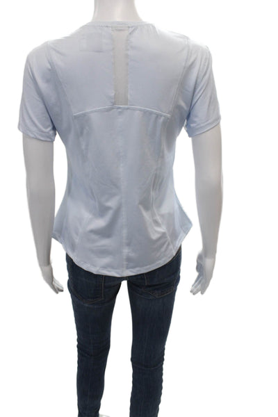 Lucky In Love Womens Light Blue Basic T Shirt Crew Neck Short Sleeve Size S