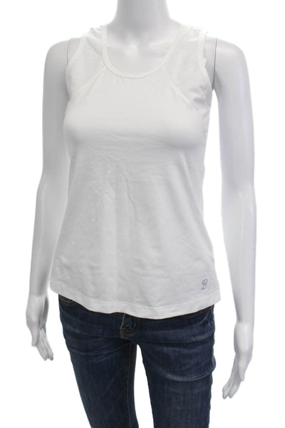 Sofibella Womens Sleeveless Tunic Tank Top White Paisley Size S