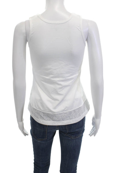 Sofibella Womens Sleeveless Tunic Tank Top White Paisley Size S