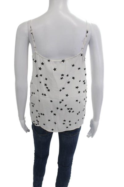 Equipment Femme Women White Silk V-Neck Camisole Star Print Size S