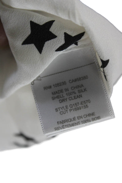 Equipment Femme Women White Silk V-Neck Camisole Star Print Size S