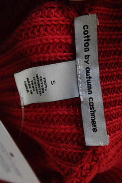 Cotton By Autumn Cashmere Unisex Red Cotton Pullover Sweater Christmas Size S
