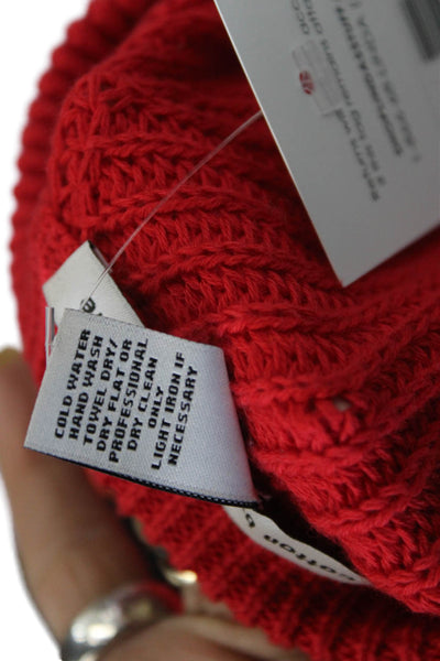 Cotton By Autumn Cashmere Unisex Red Cotton Pullover Sweater Christmas Size S