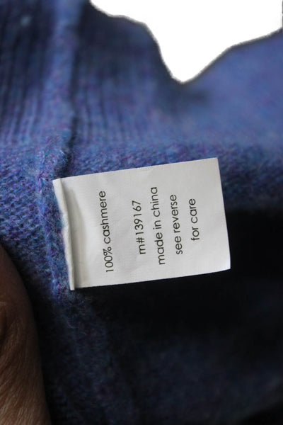 27 Miles Unisex Cashmere Pullover Crew Neck 3/4 Sleeve Blue Sweater Size S