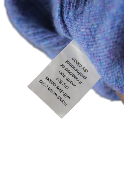 27 Miles Unisex Cashmere Pullover Crew Neck 3/4 Sleeve Blue Sweater Size S