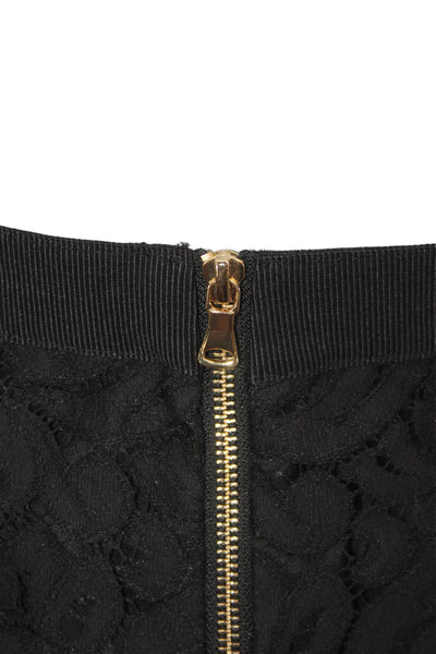 Milly Women Straight Pencil Skirt Black Knee Length 70% Nylon 30% Cotton Size 4