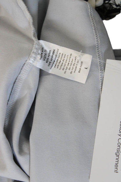 Susana Monaco Womens Basic Gray Crew Neck T Shirt Short Sleeve Size L