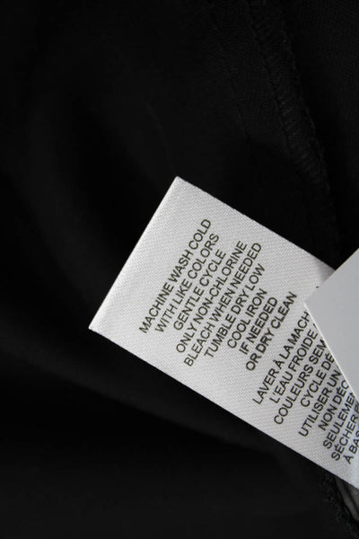 T Tahari Women Black Collared Wrap Dress Knee Length Sleeveless Size S