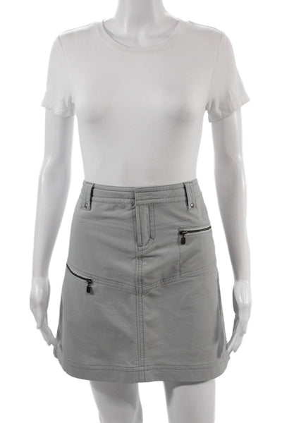 Athleta Womens Petites Cargo Mini Skort Gray Nylon Spandex Size 6P
