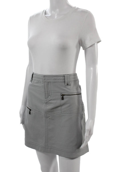 Athleta Womens Petites Cargo Mini Skort Gray Nylon Spandex Size 6P