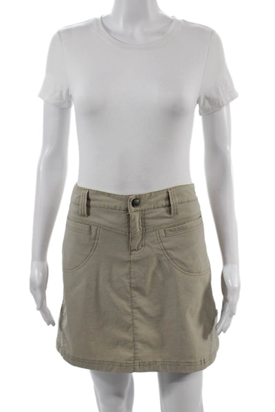Athleta Women Beige Cargo Skort Mini Nylon Spandex Size 4