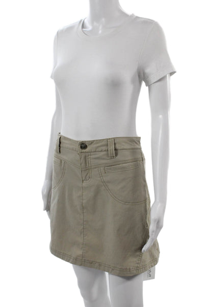 Athleta Women Beige Cargo Skort Mini Nylon Spandex Size 4