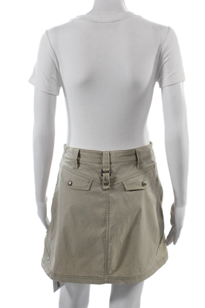 Athleta Women Beige Cargo Skort Mini Nylon Spandex Size 4