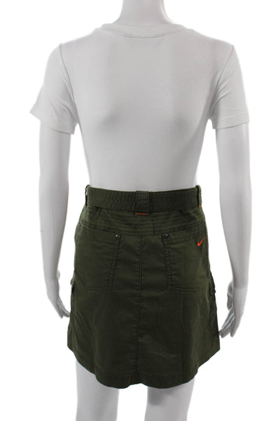 Nike Golf Womens Petites Cargo Mini Skort Green Cotton Blend Size 6