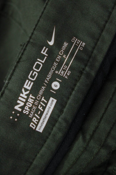 Nike Golf Womens Petites Cargo Mini Skort Green Cotton Blend Size 6