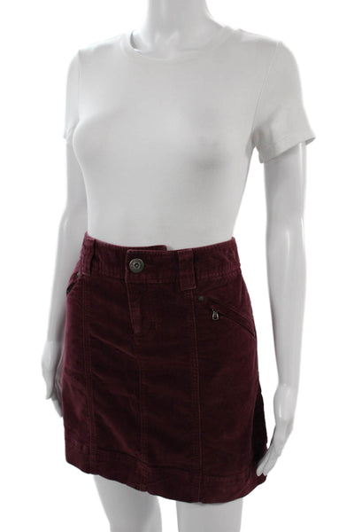 Athleta Women Red Cotton A-Line Mini Skirt Size 4