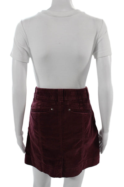 Athleta Women Red Cotton A-Line Mini Skirt Size 4