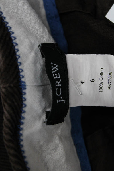 J Crew Women A-Line Mini Cotton Skirt Brown Solid Size 6