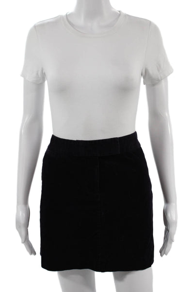 J Crew Women Black Mini Straight Pencil Skirt 100% Nylon Size 6