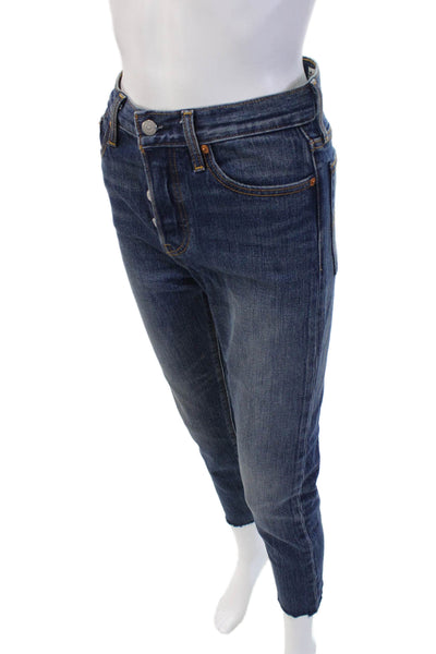 Levi's Women Ankle Cropped Dark Blue High Rise Jeans Size 26