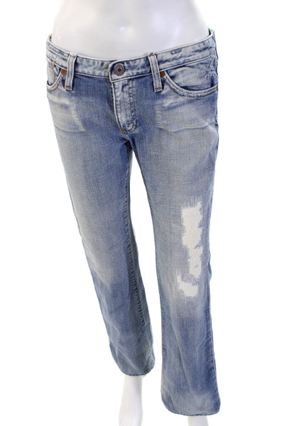 AG Adriano Goldschmied Women Boyfriend Jeans Light Blue 98% Cotton Size 29