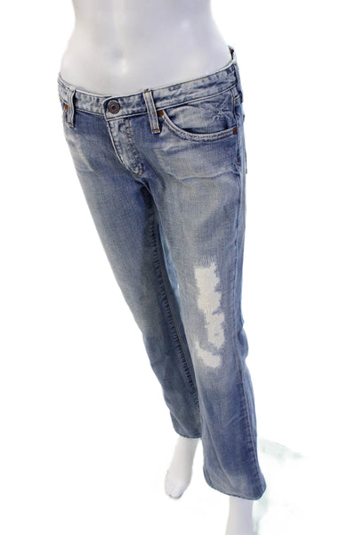 AG Adriano Goldschmied Women Boyfriend Jeans Light Blue 98% Cotton Size 29