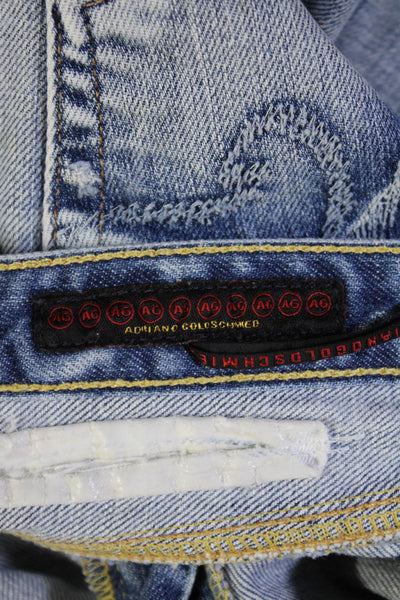 AG Adriano Goldschmied Women Boyfriend Jeans Light Blue 98% Cotton Size 29