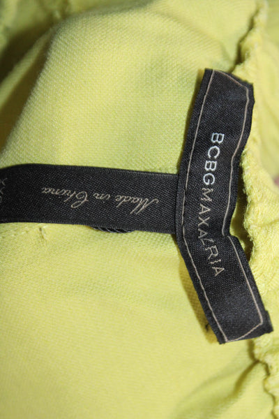 BCBG Max Azria Unisex Yellow Sweat Shorts Solid Beach Size 2XS