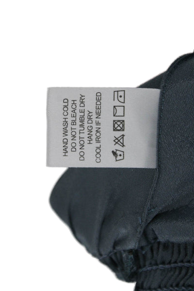 Tularosa Womens Cropped Sleeveless Boho Floral Drawstring Blue Top Size 2XS