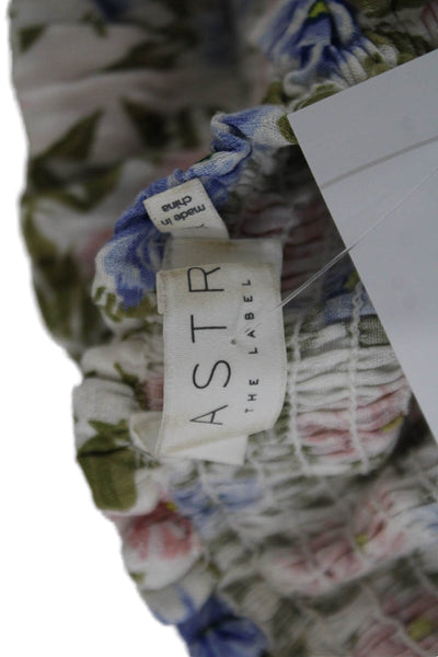 ASTR Womens Cropped Floral Bohemian Rayon Short Sleeve Top Size XS