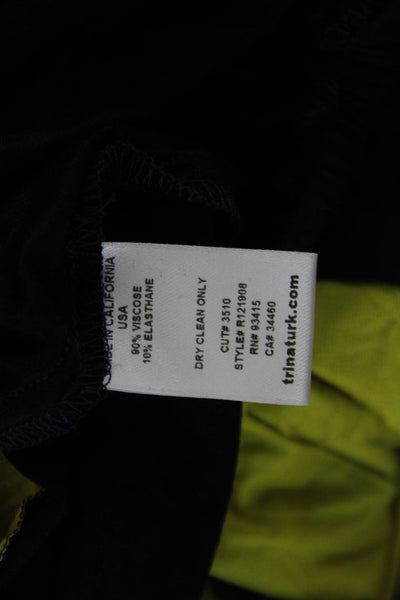 Trina Turk Womens Yellow High Neck Sleeveless Tank Top Cotton Blend Size PP