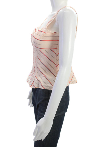 Intermix Women White Striped Cotton Camisole Sleeveless Size PP