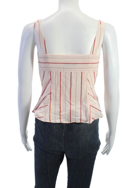 Intermix Women White Striped Cotton Camisole Sleeveless Size PP