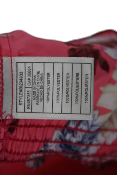 BB Dakota Womens Cropped Floral Blouse Pink Sleeveless Size XS