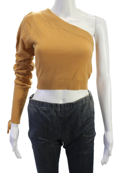 Lovers + Friends Unisex Brown One Shoulder Pullover Sweater Tie Size 2XS