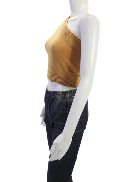 Lovers + Friends Unisex Brown One Shoulder Pullover Sweater Tie Size 2XS