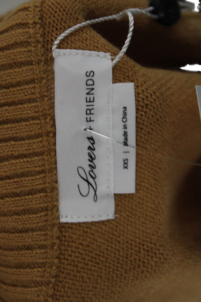 Lovers + Friends Unisex Brown One Shoulder Pullover Sweater Tie Size 2XS