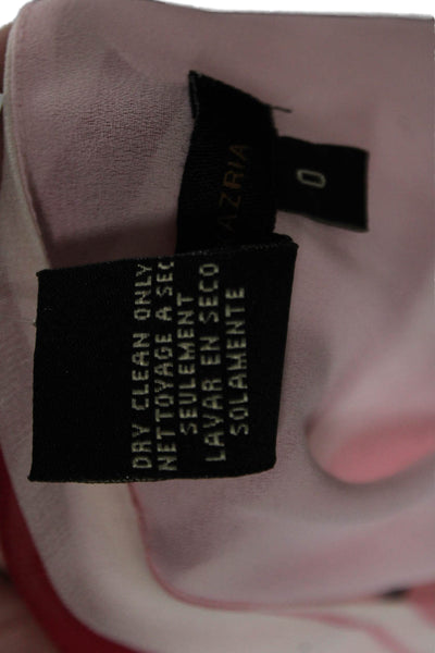 BCBGMAXAZRIA Womens Silk Striped V-Neck Sleeveless Blouse Pink Hook Eye Size 0