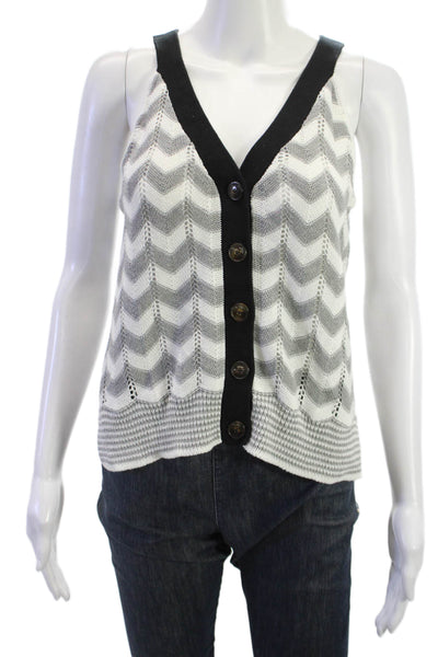 Cotton By Autumn Cashmere Women Black Geometric V-Neck Camisole Size S