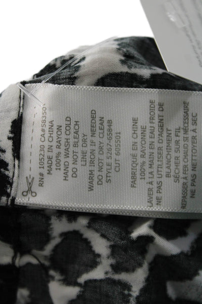 Soft Joie Unisex Black Leopard Rayon Drawstring Shorts Size M